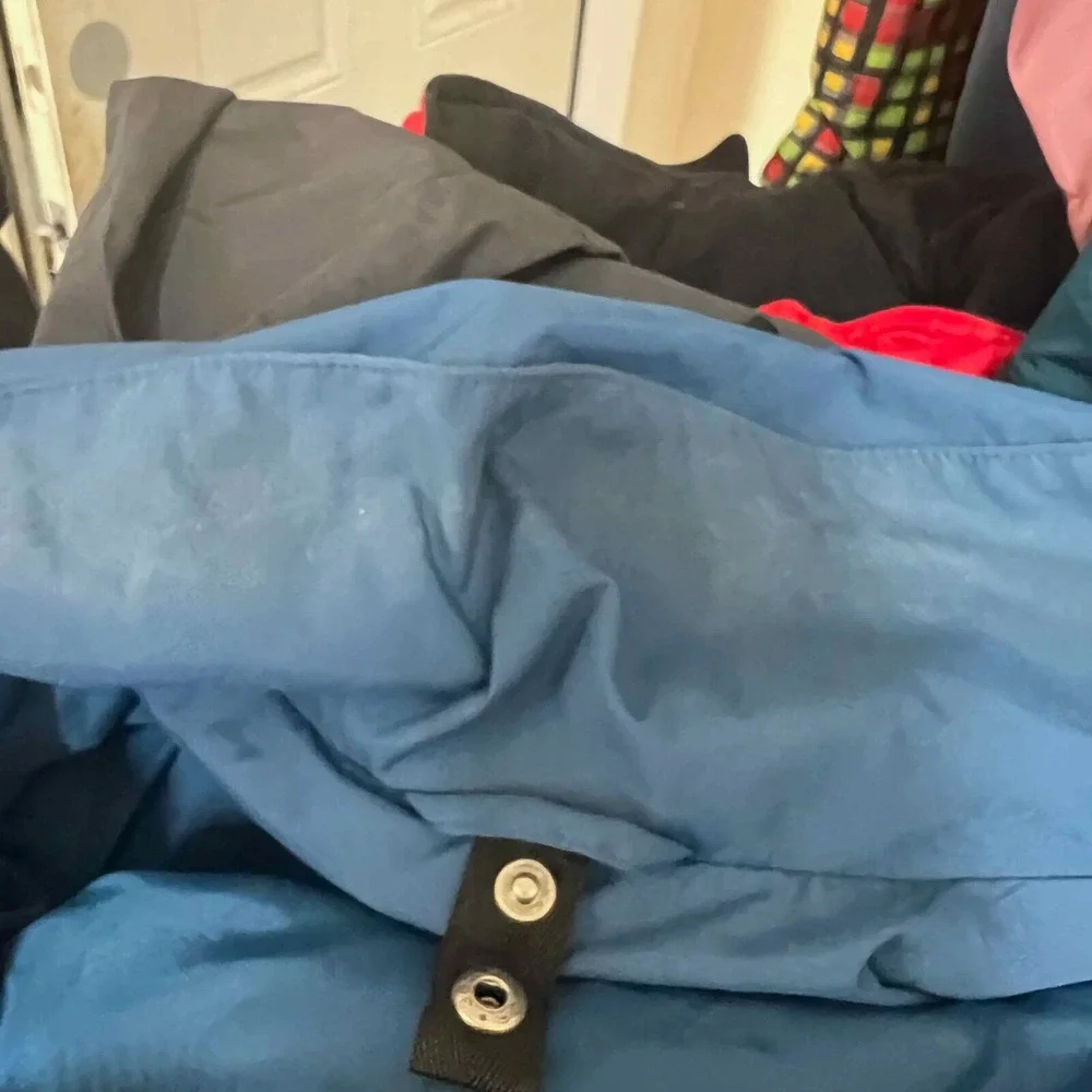 LL Bean Mens L Outer Shell Jacket Nylon Blue Hiking Ski Hooded